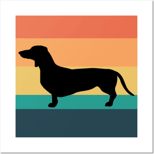 Dachshund Dog Vintage Sunset Posters and Art